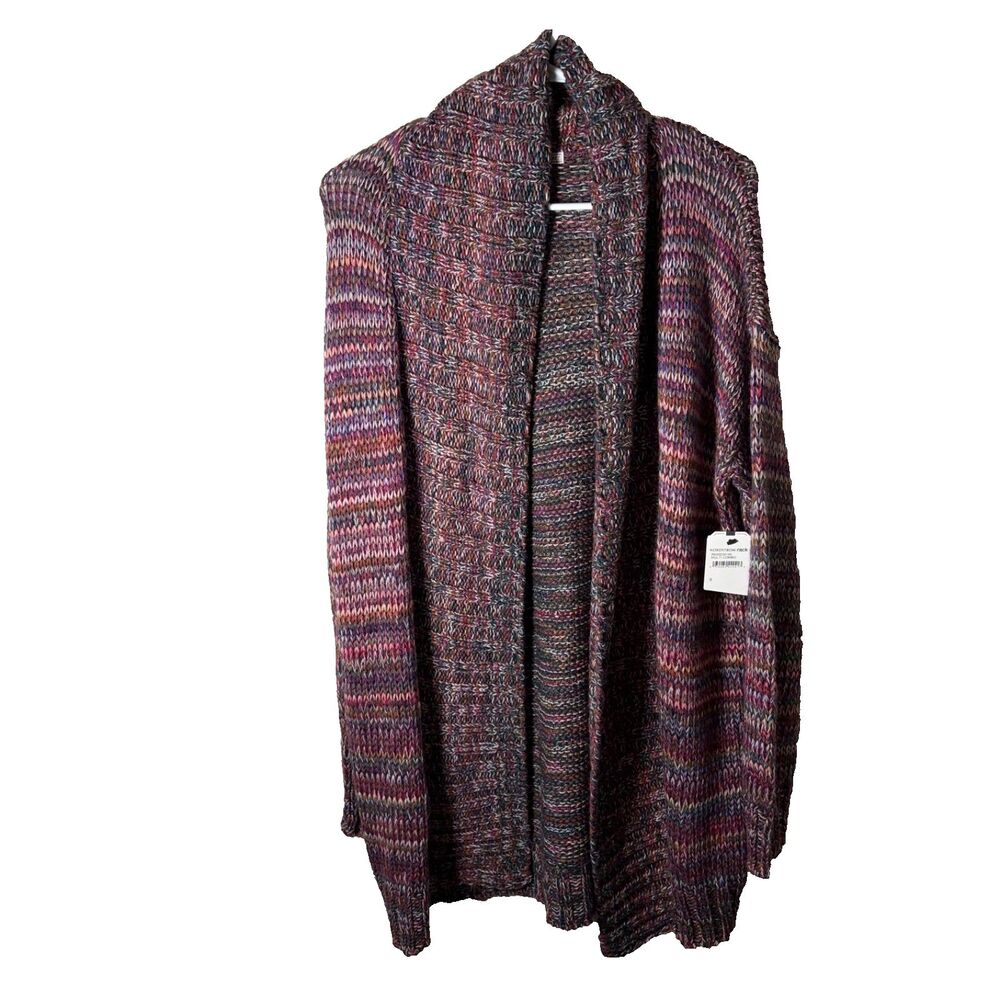 Melrose And Market Sweater Women's Small Chunky Knit Colorful Long Cardigan